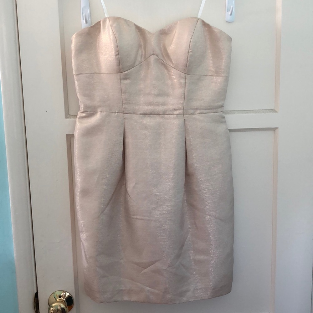 Aidan Mattox strapless cocktail dress in champagne